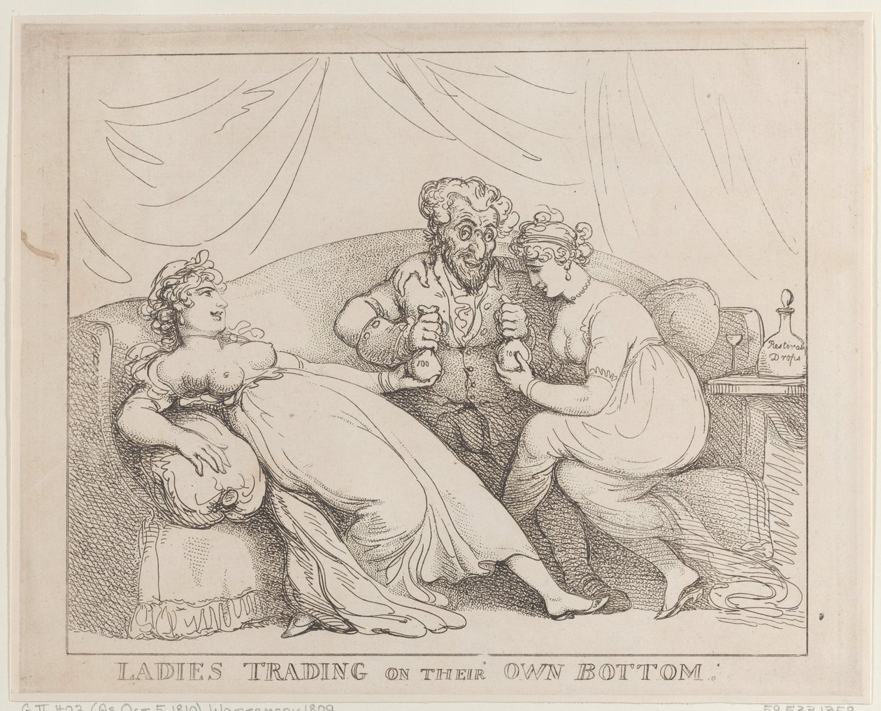 Hölgyek, akik a saját fenekükkel kereskednek alkotó: Thomas Rowlandson