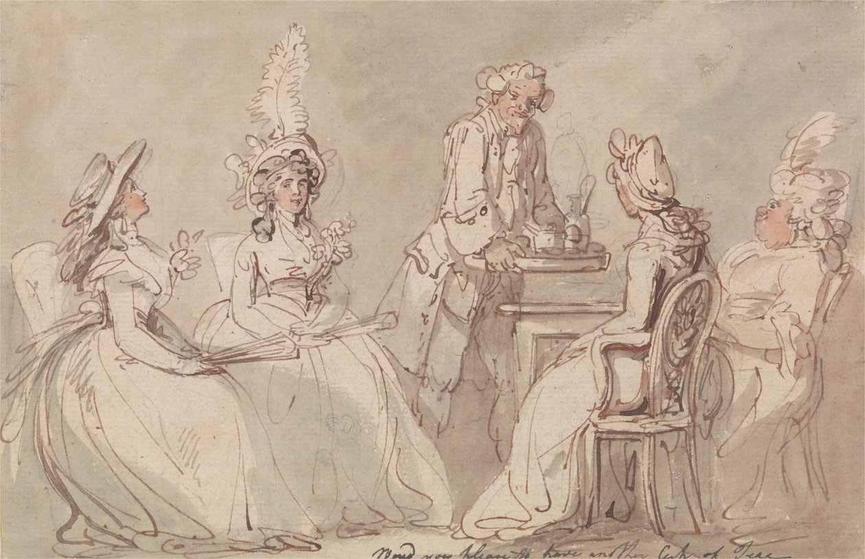 Hölgyek a teázásnál alkotó: Thomas Rowlandson