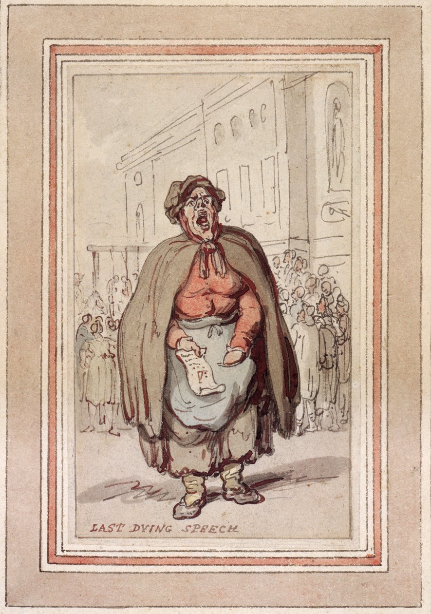 „Utolsó haldokló beszéd”, 18. és 19. század végén alkotó: Thomas Rowlandson