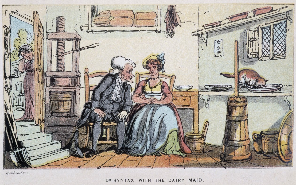 Le docteur avec une servante - a „” Doctor Syntax három körútjában: a festői vigasz és feleség keresésében” William Combe, ill. Rowlandson alkotó: Thomas Rowlandson
