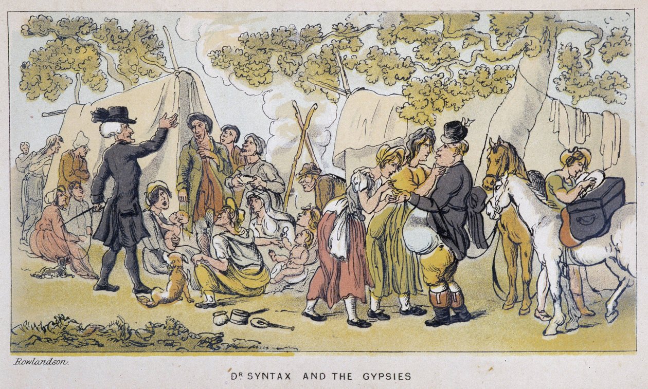 Le docteur et les cigányok (ou Romanichels) - a „” Doctor Syntax három körútjában: a festői vigasztalás és feleség keresésében” William Combe, ill. Rowlandson alkotó: Thomas Rowlandson