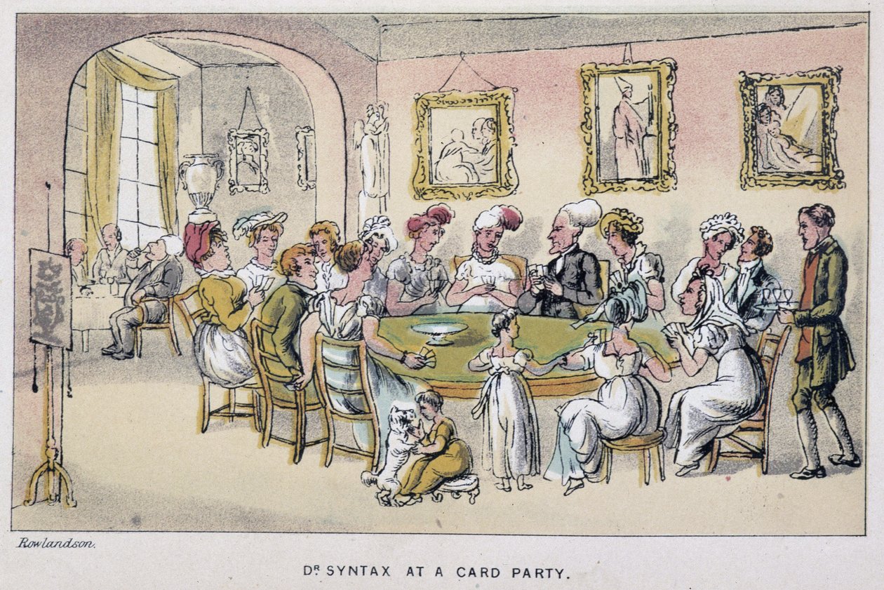 Le docteur à une partie de cartes - a „” Doctor Syntax három körútjában: a festői vigasz és feleség keresésében” William Combe, ill. Rowlandson alkotó: Thomas Rowlandson