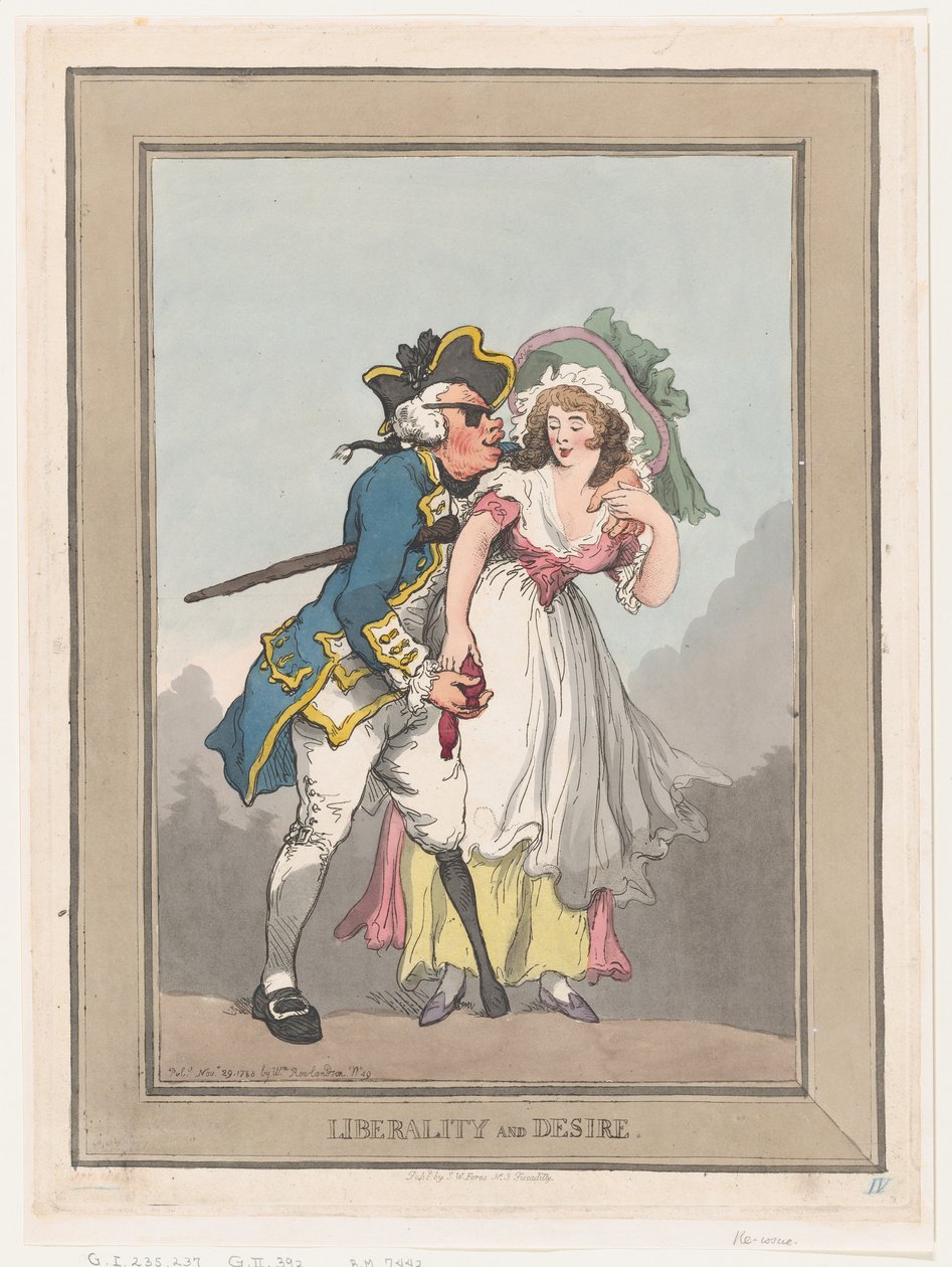 Liberalitás és vágy, 1788. november 29., 1788. november 29. alkotó: Thomas Rowlandson