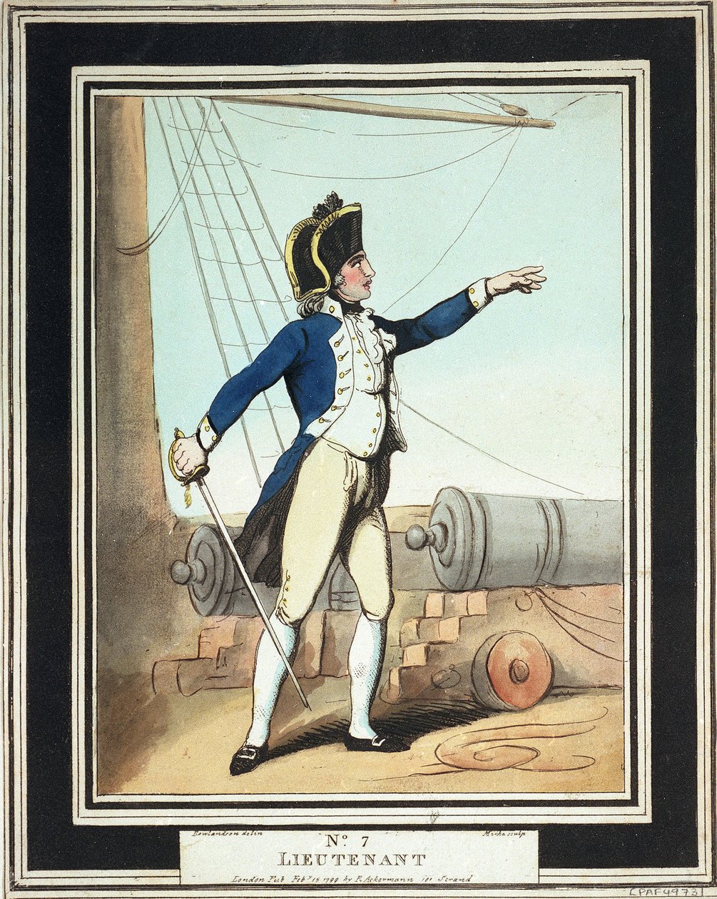 Hadnagy, a Királyi Haditengerészet tengerészkadétja a 18. században alkotó: Thomas Rowlandson