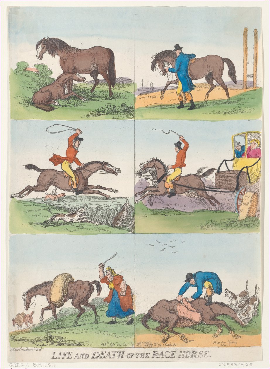 A versenyló élete és halála, 1811. szeptember 25., 1811. szeptember 25. alkotó: Thomas Rowlandson