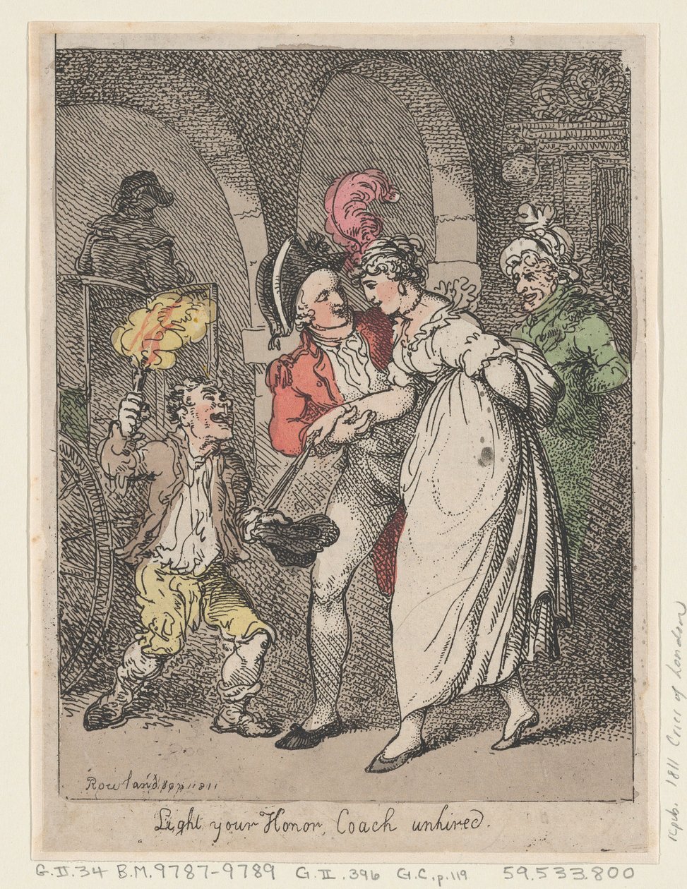 Gyújtsd tiszteletedet, fel nem vett edző, 1811., 1811. alkotó: Thomas Rowlandson