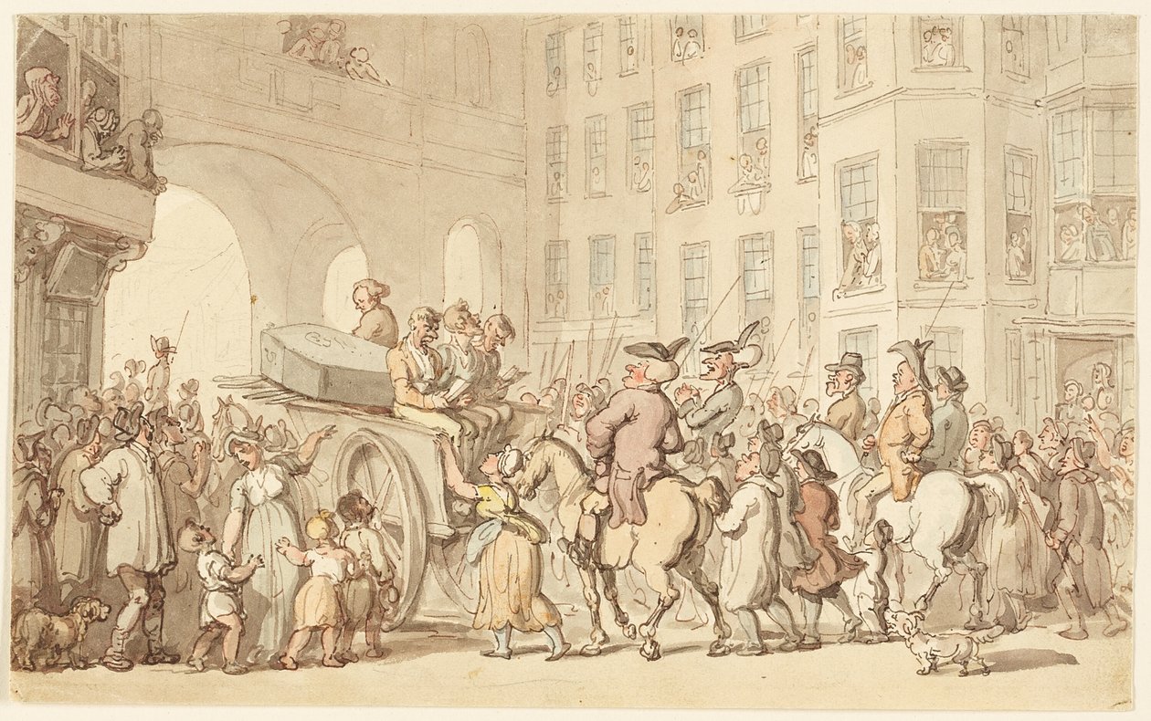Londoni jelenet: rosszindulatúak Tyburn felé alkotó: Thomas Rowlandson