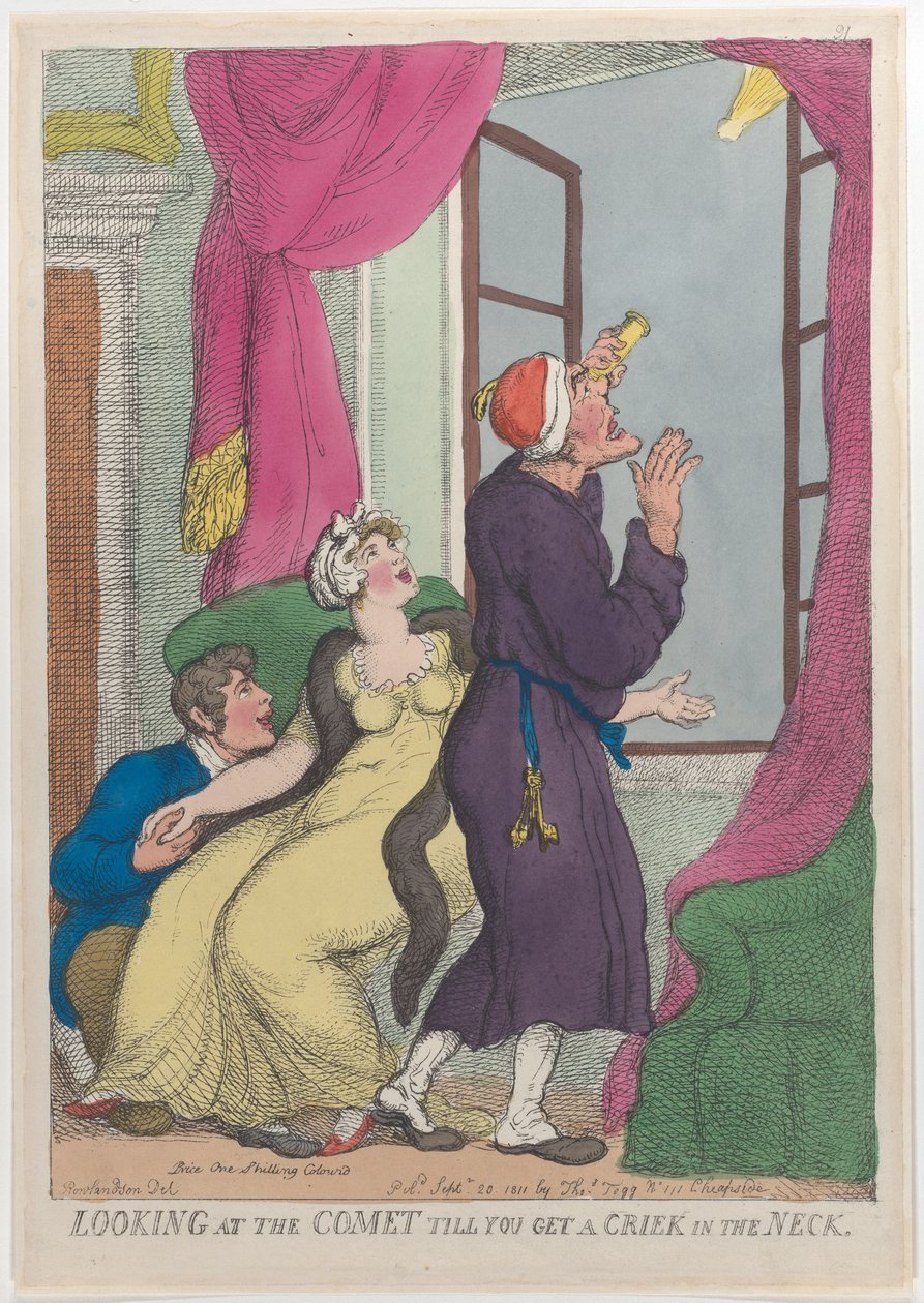 Nézzük az üstököst, amíg nem kap egy csípést a nyakába, 1811. szeptember 20., 1811. szeptember 20. alkotó: Thomas Rowlandson