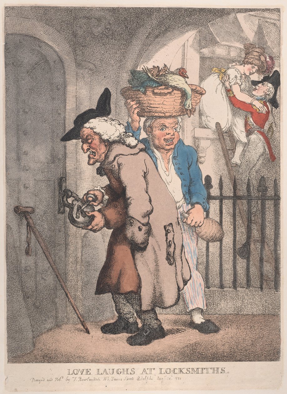 A szerelem lakatosoknál nevet, 1811. augusztus 20., 1811. augusztus 20. alkotó: Thomas Rowlandson