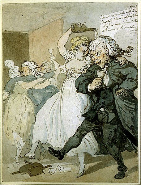 Szerelem és törvény (akvarell papíron) alkotó: Thomas Rowlandson