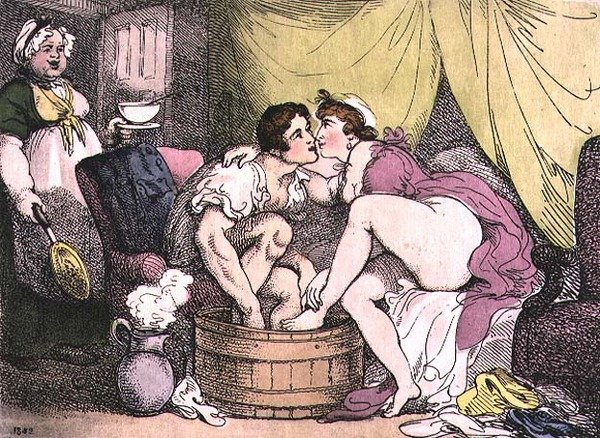 Szerelem a kádban vagy gyógymód a megfázásra alkotó: Thomas Rowlandson