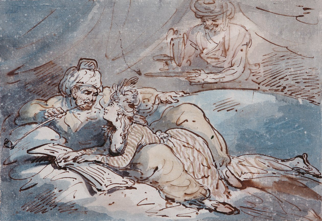Szerelem keleten, 1787 körül (toll és színes mosás) alkotó: Thomas Rowlandson