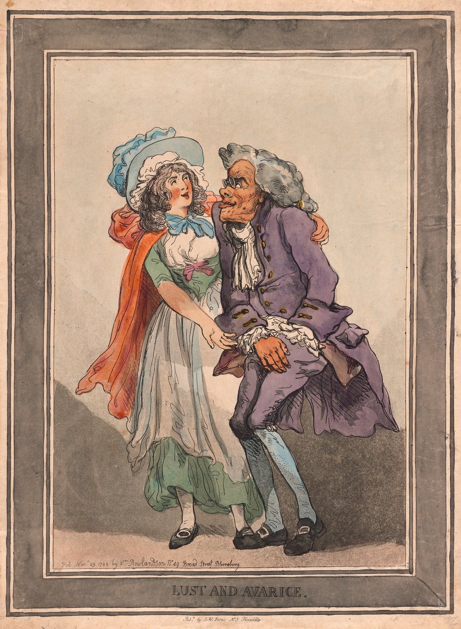 Vágy és kapzsiság, kocsma. 1788 (kézzel színezett metszet) alkotó: Thomas Rowlandson