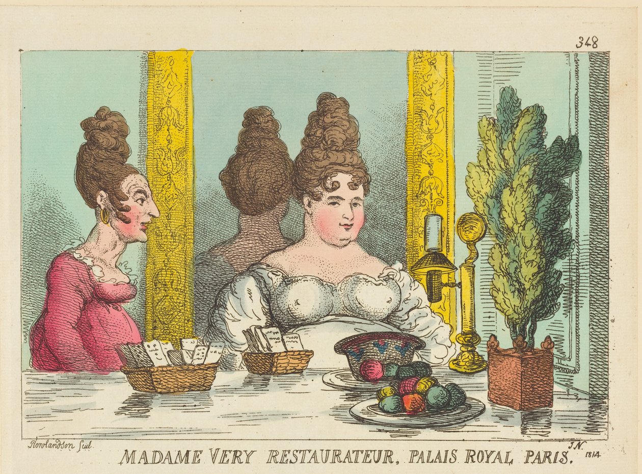 Very asszony, étteremtulajdonos, Palais Royal, Párizs alkotó: Thomas Rowlandson