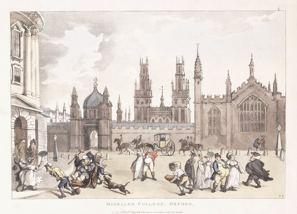Magdalen College, Oxford, 1809-1811 alkotó: Thomas Rowlandson