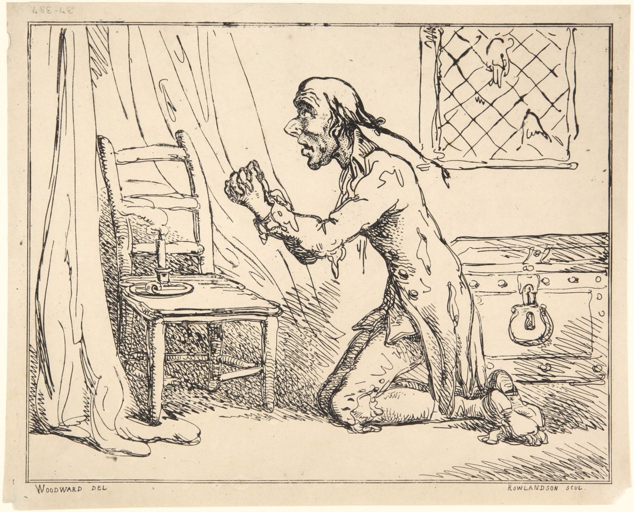 Imádkozó férfi alkotó: Thomas Rowlandson