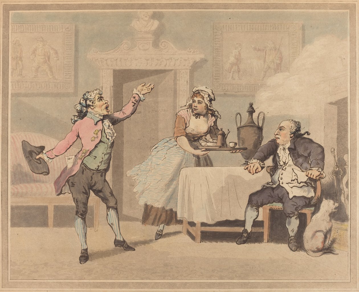 Menedzser és Spouter alkotó: Thomas Rowlandson