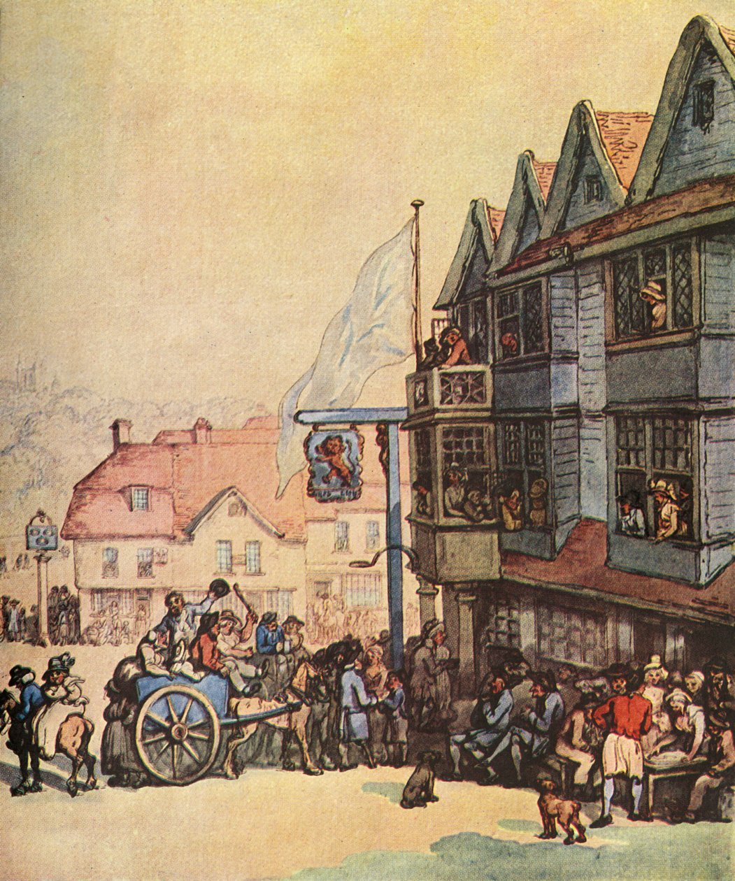 Piacnap az Öreg Vörös Oroszlán előtt Greenwichben, 1938 alkotó: Thomas Rowlandson