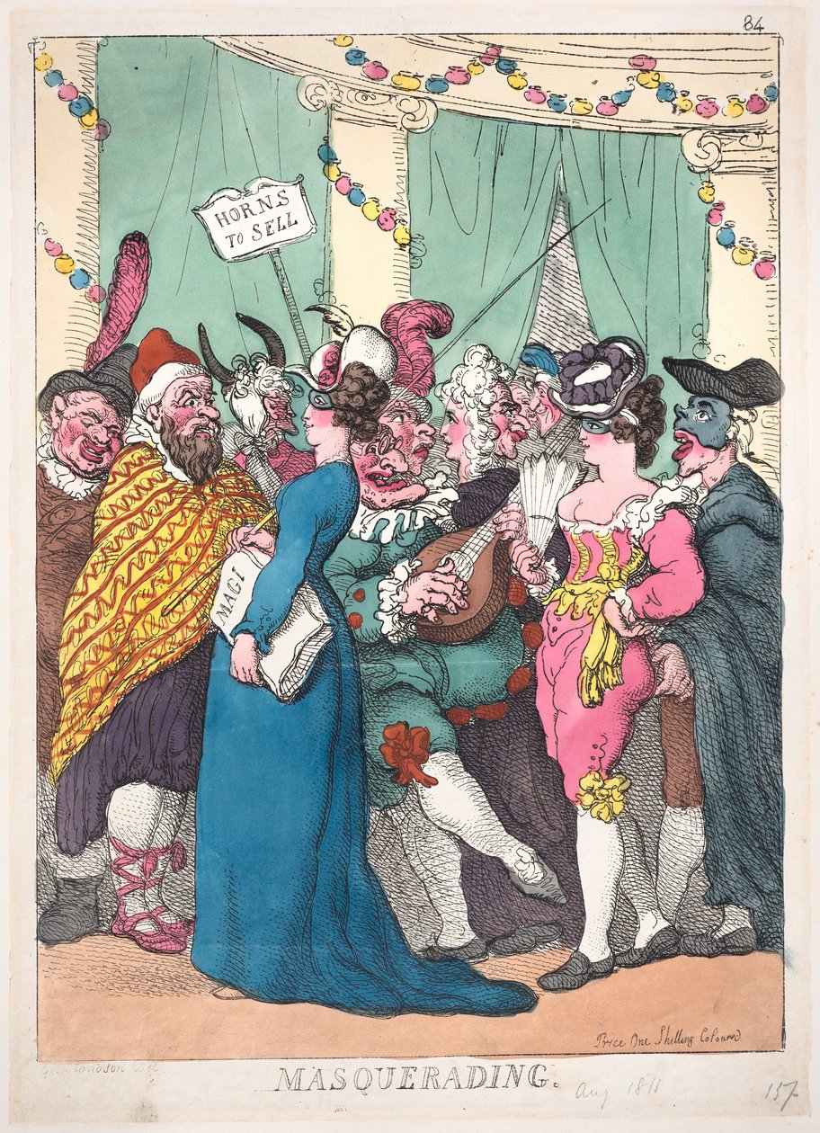 Álarcos, 1811. augusztus 30., 1811. augusztus 30. alkotó: Thomas Rowlandson