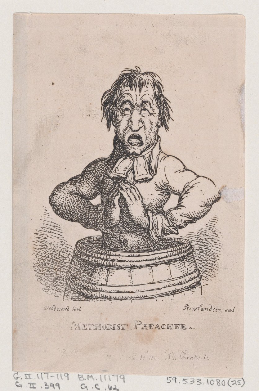 Metodista prédikátor, 1808. április., 1808. április. alkotó: Thomas Rowlandson