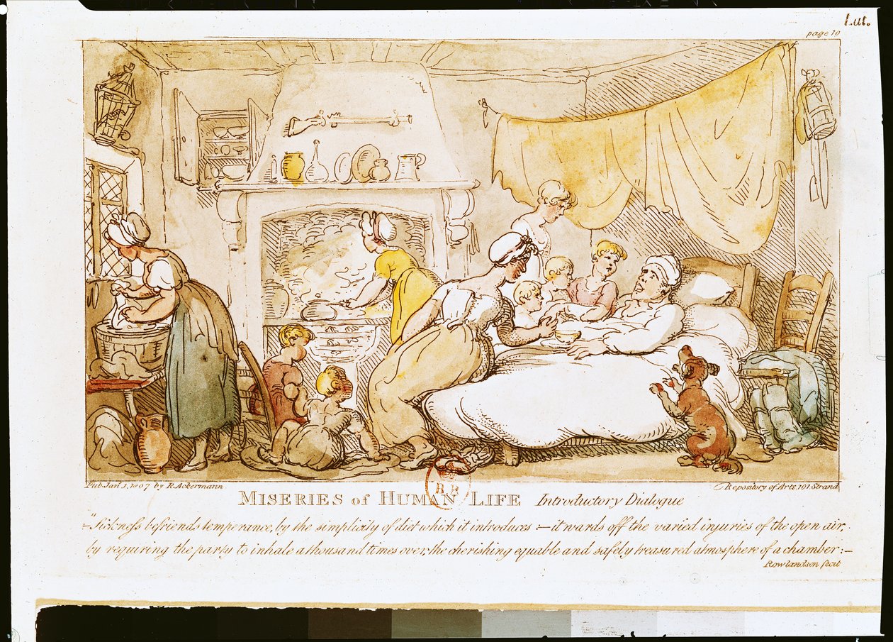 Az emberi élet nyomorúsága: Bevezető párbeszéd, R. Ackermann, 1807 alkotó: Thomas Rowlandson