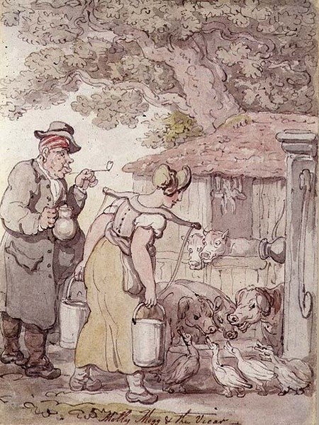 Molly Moggs és a plébános (toll és tus, akvarell) alkotó: Thomas Rowlandson