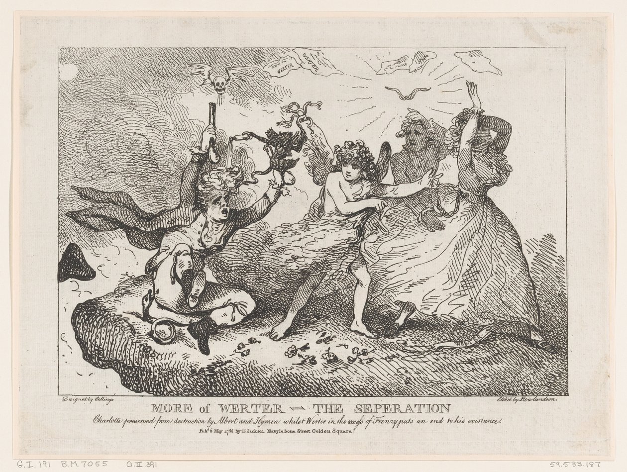Bővebben Werther-The Separation: Charlotte Preserved from Destruction by Albert and ..., 1786. május 6. alkotó: Thomas Rowlandson