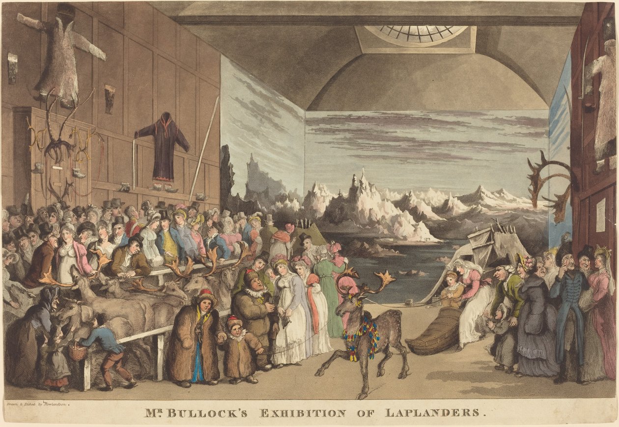 Mr. Bullock lappföldiek kiállítása alkotó: Thomas Rowlandson