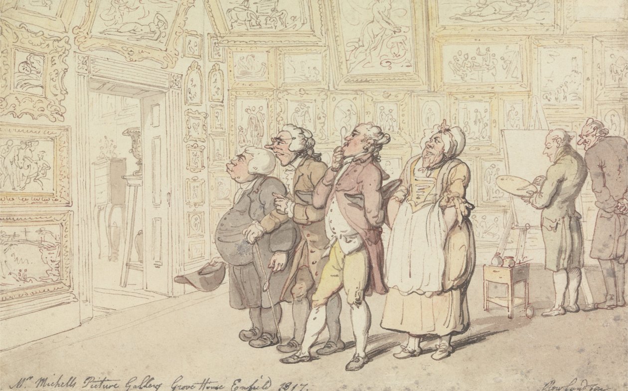 Michell úr képtára, Grove House, Enfield, 1817 alkotó: Thomas Rowlandson