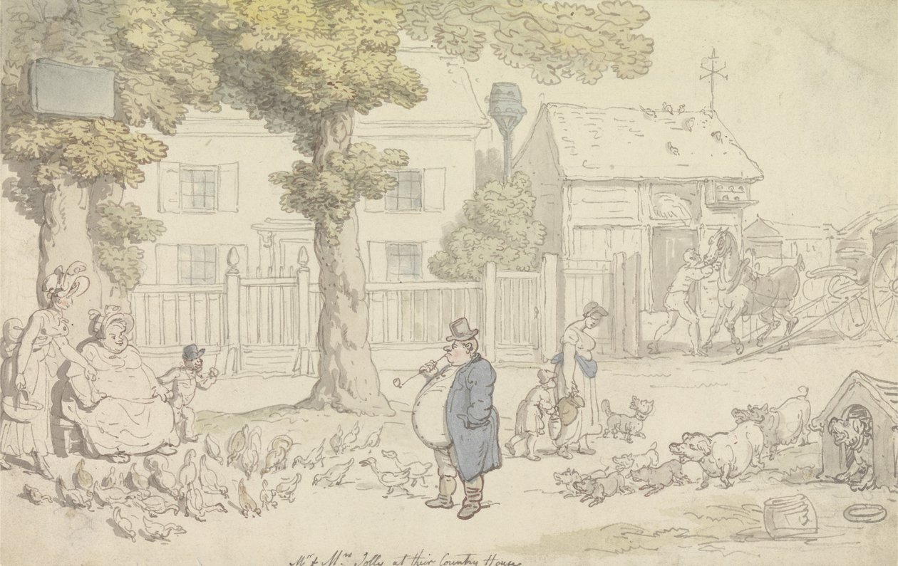 Jolly úr és asszony a vidéki házukban alkotó: Thomas Rowlandson