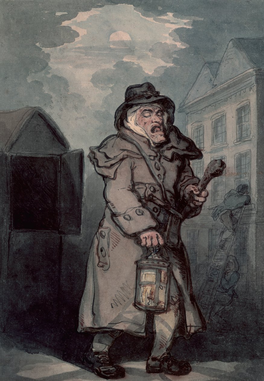 Éjjeli őr, 18. század vége alkotó: Thomas Rowlandson