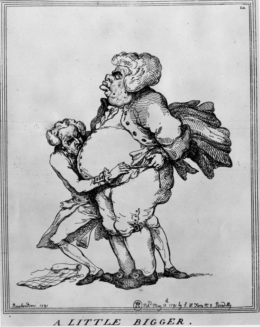 Obesite: Egy kicsit nagyobb – Thomas Rowlandson (1756-1827) rajza alkotó: Thomas Rowlandson