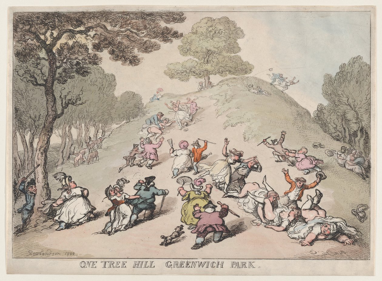 One Tree Hill, Greenwich Park, 1802., 1802. alkotó: Thomas Rowlandson