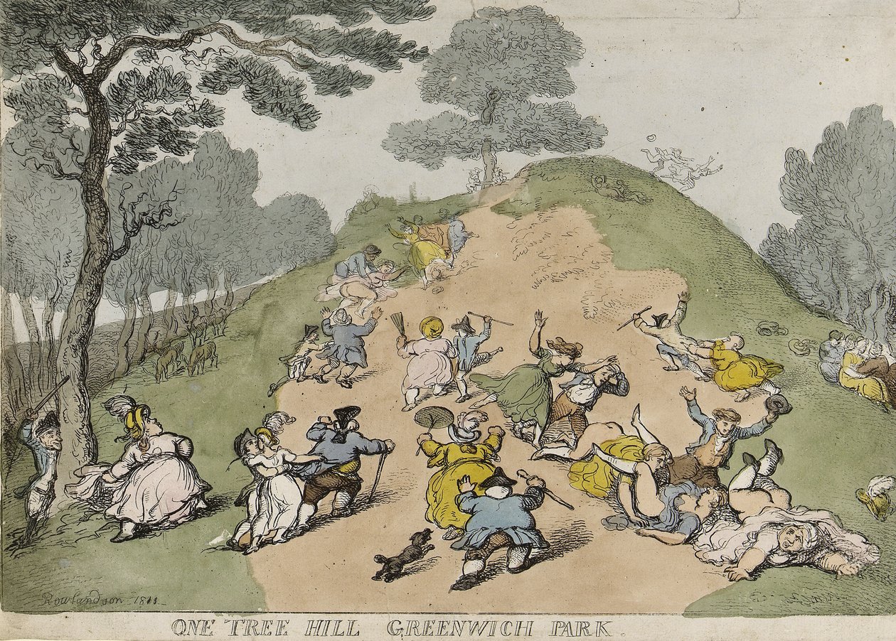 One Tree Hill, a Greenwich Parkban (Anglia) alkotó: Thomas Rowlandson