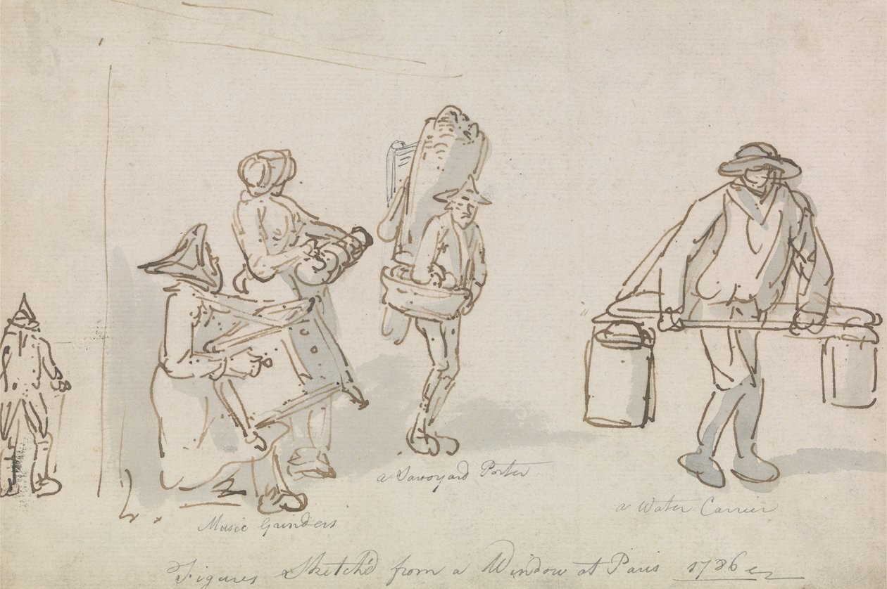 Párizsi utcai alakok alkotó: Thomas Rowlandson
