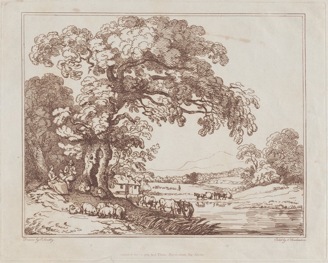 Pásztori folyóparti jelenet, 1789., 1789. alkotó: Thomas Rowlandson