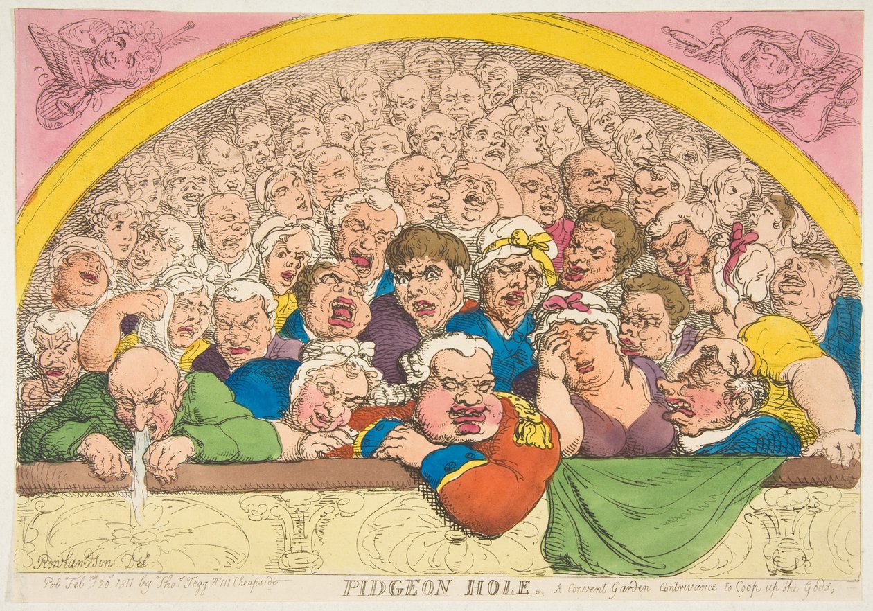 Galamblyuk. Egy kolostorkerti trükk az istenek megküzdésére, 1811. február 20. alkotó: Thomas Rowlandson