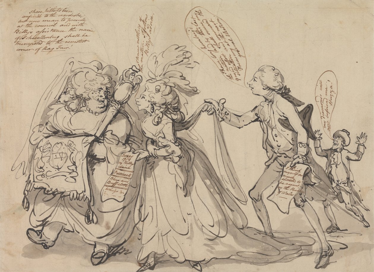 Pitt és szövetségesei a kormányzóságért folytatott harcában alkotó: Thomas Rowlandson