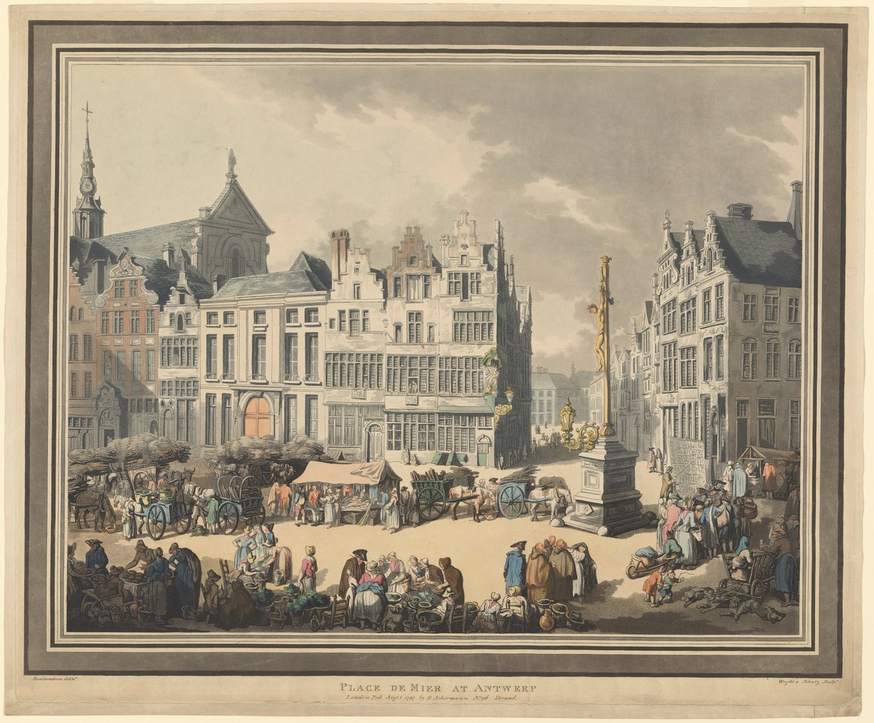 Place de Meir Antwerpenben alkotó: Thomas Rowlandson
