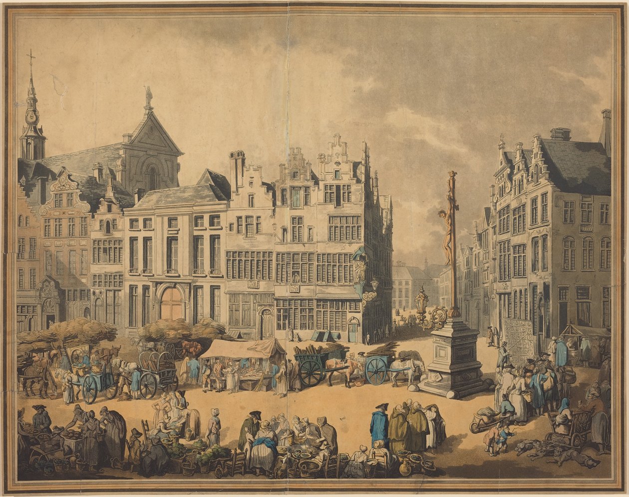 A Place de Meir Antwerpenben alkotó: Thomas Rowlandson