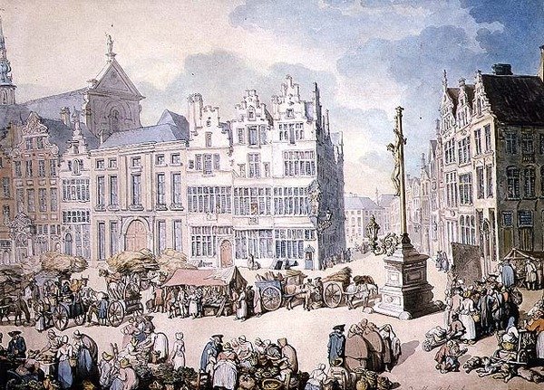 Place de Mer, Antwerpen alkotó: Thomas Rowlandson