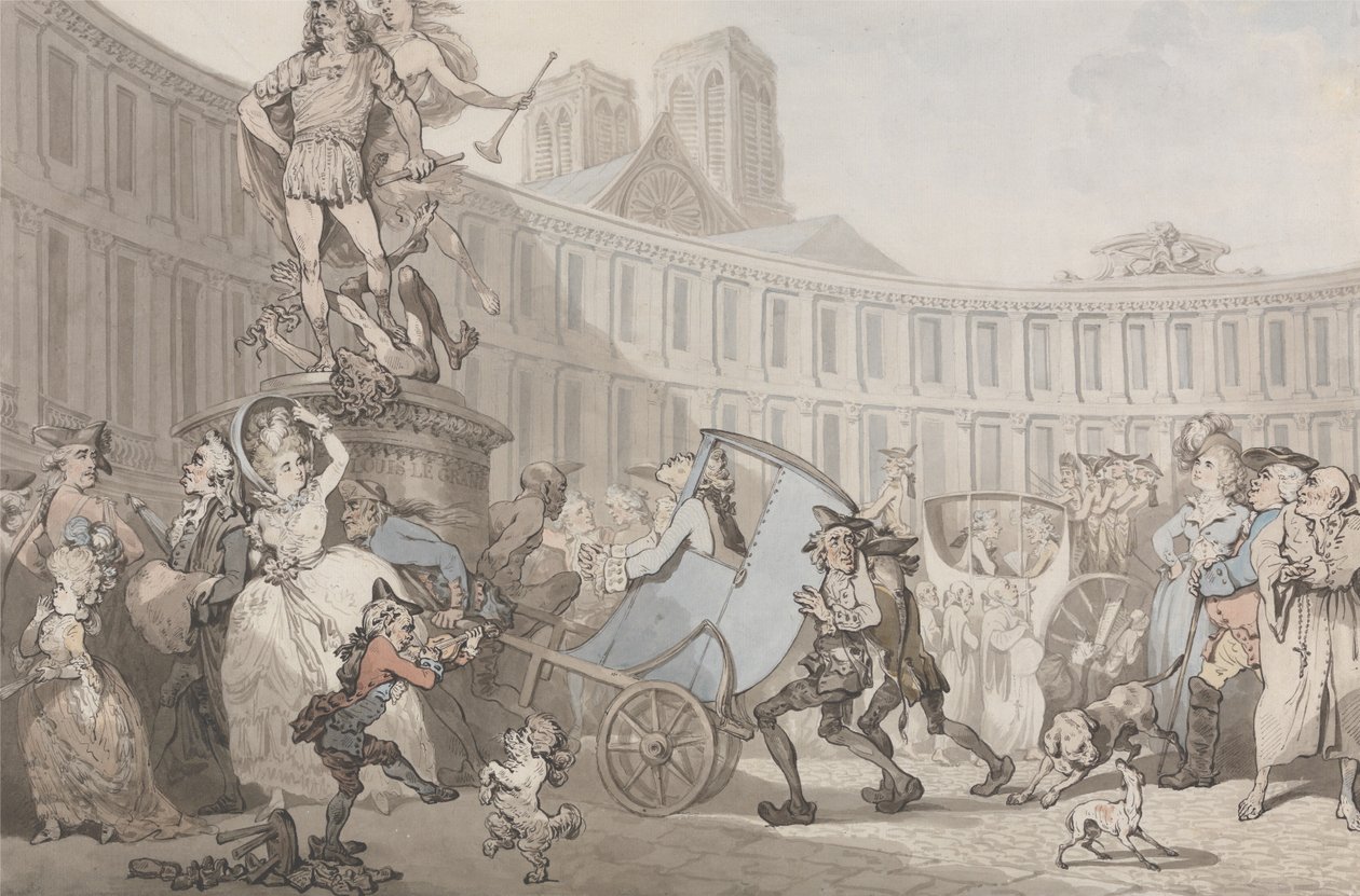 Place des Victoires, Párizs alkotó: Thomas Rowlandson