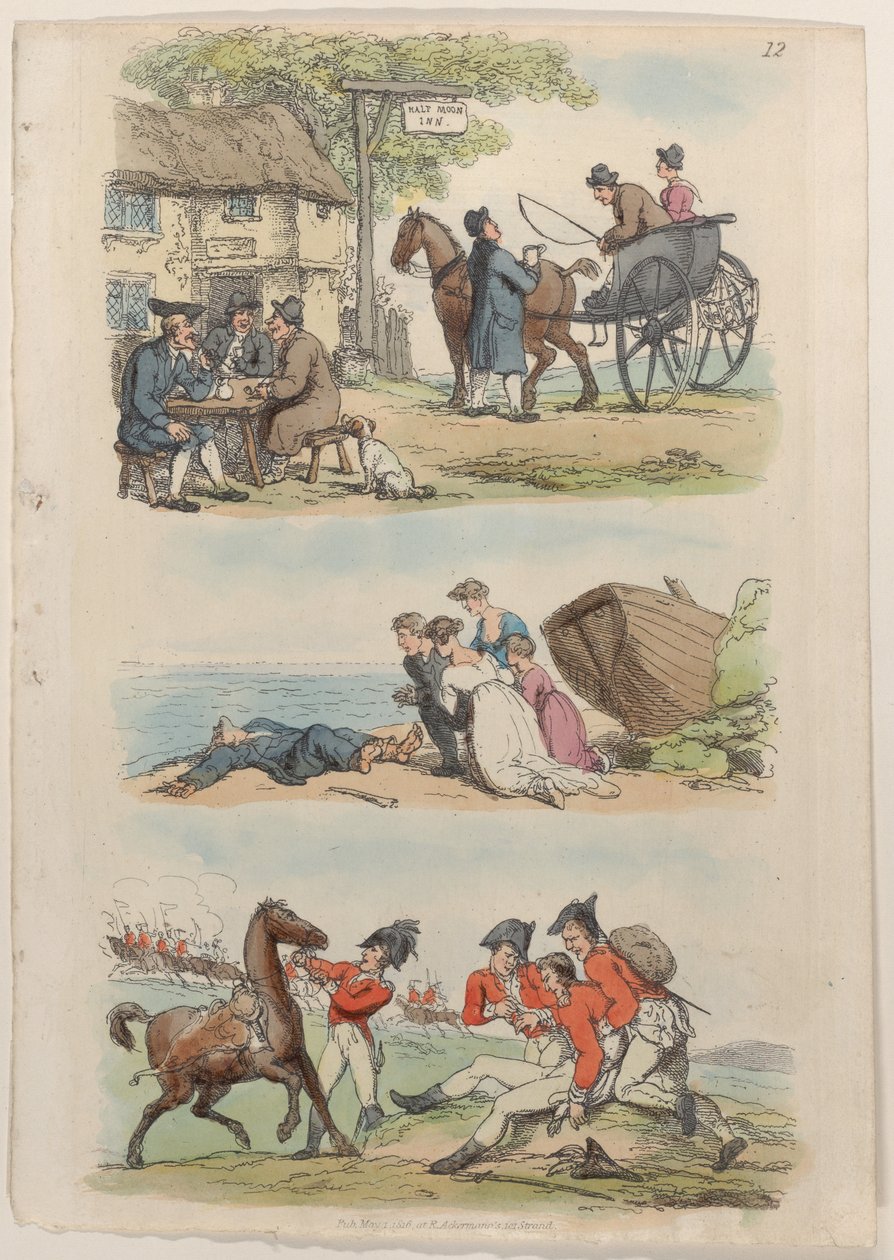 12. tábla, a Miniatűr világból, 1816., 1816. alkotó: Thomas Rowlandson
