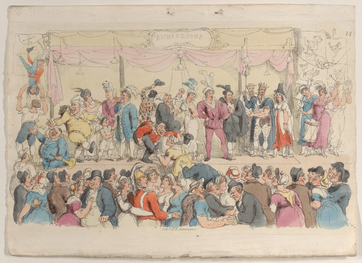 14. tábla: Richardson műsora a Miniatűr világból, 1816., 1816. alkotó: Thomas Rowlandson