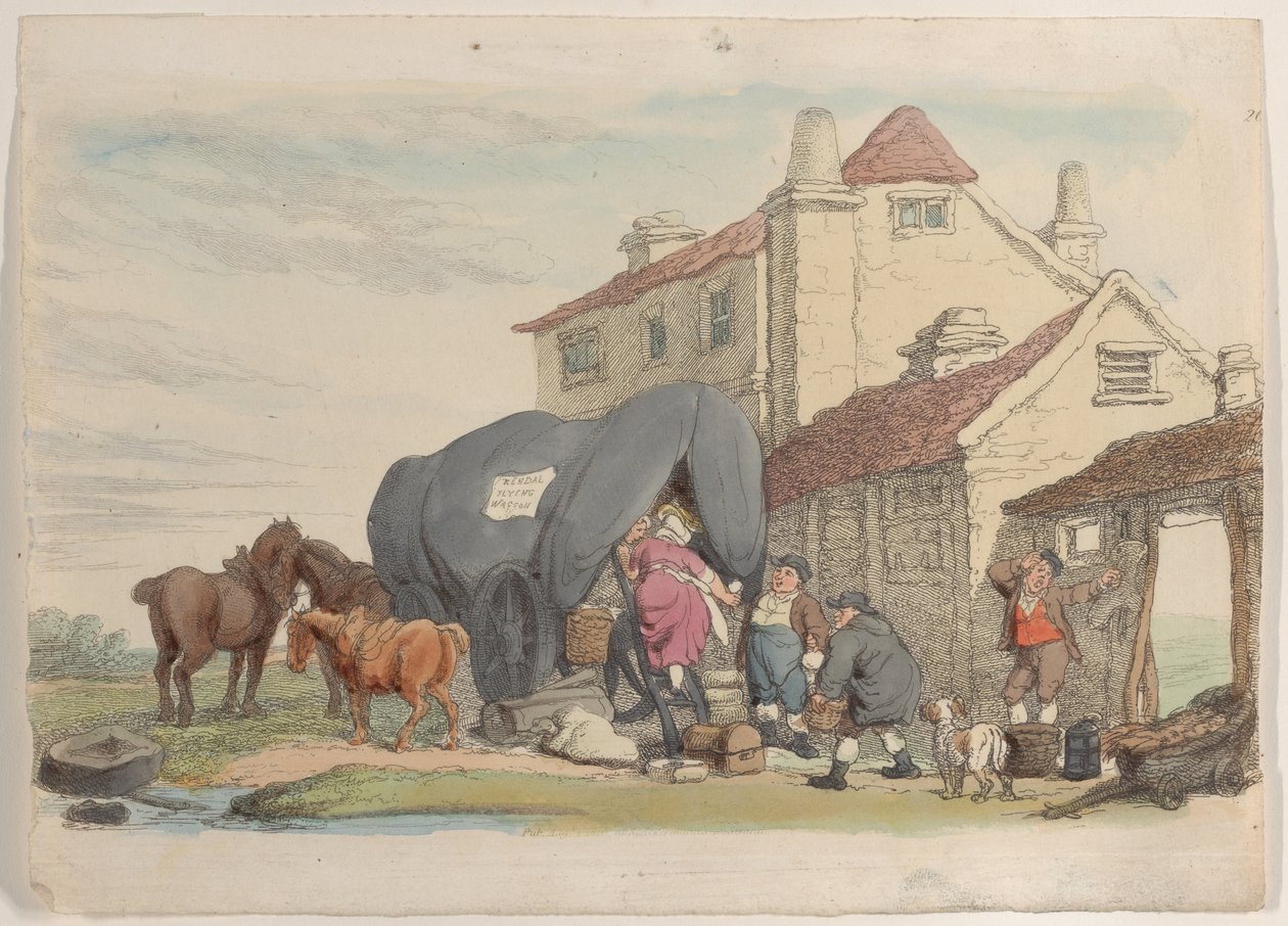 26. tábla: Repülő kocsi, a Miniatűr világból, 1816., 1816. alkotó: Thomas Rowlandson