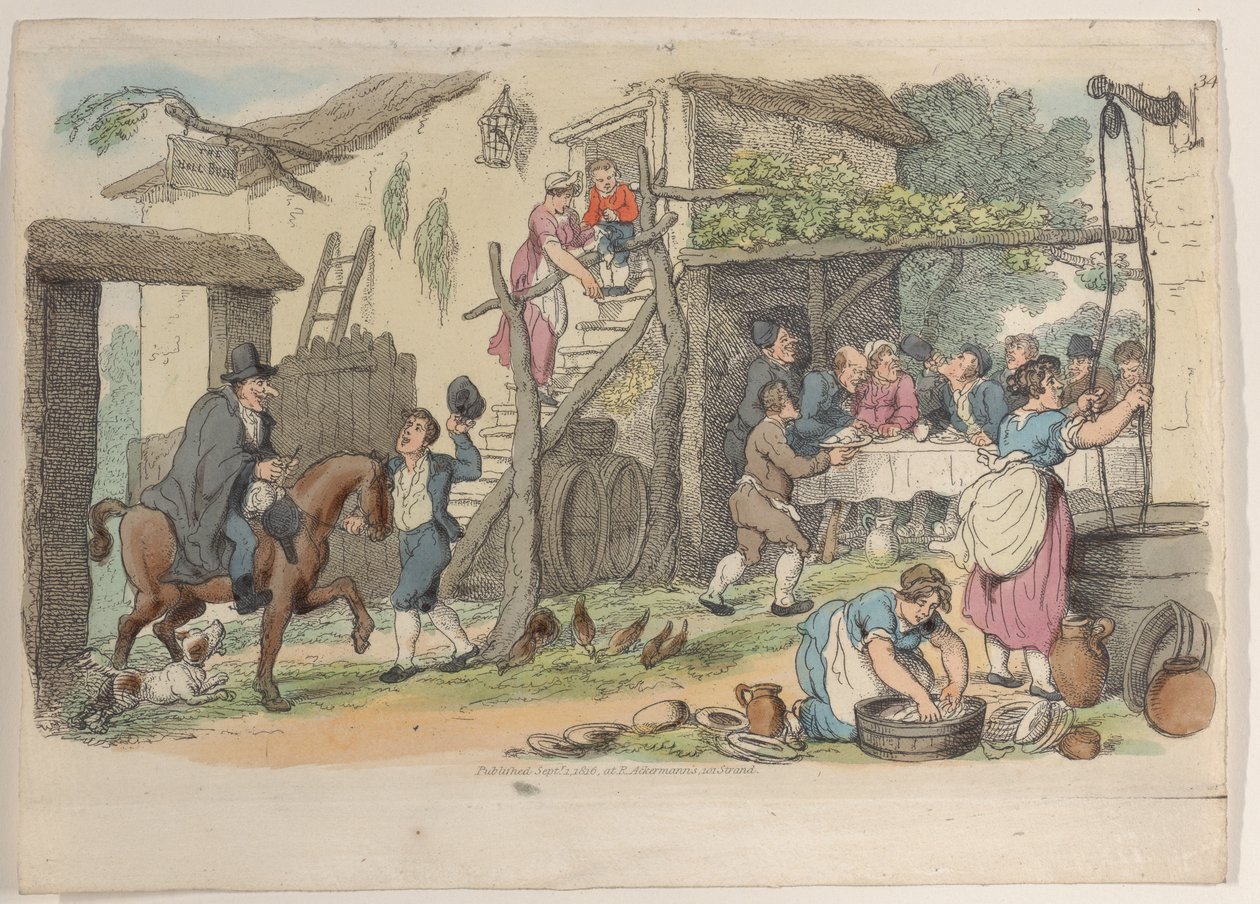 34. tábla, a Miniatűr világból, 1816., 1816. alkotó: Thomas Rowlandson