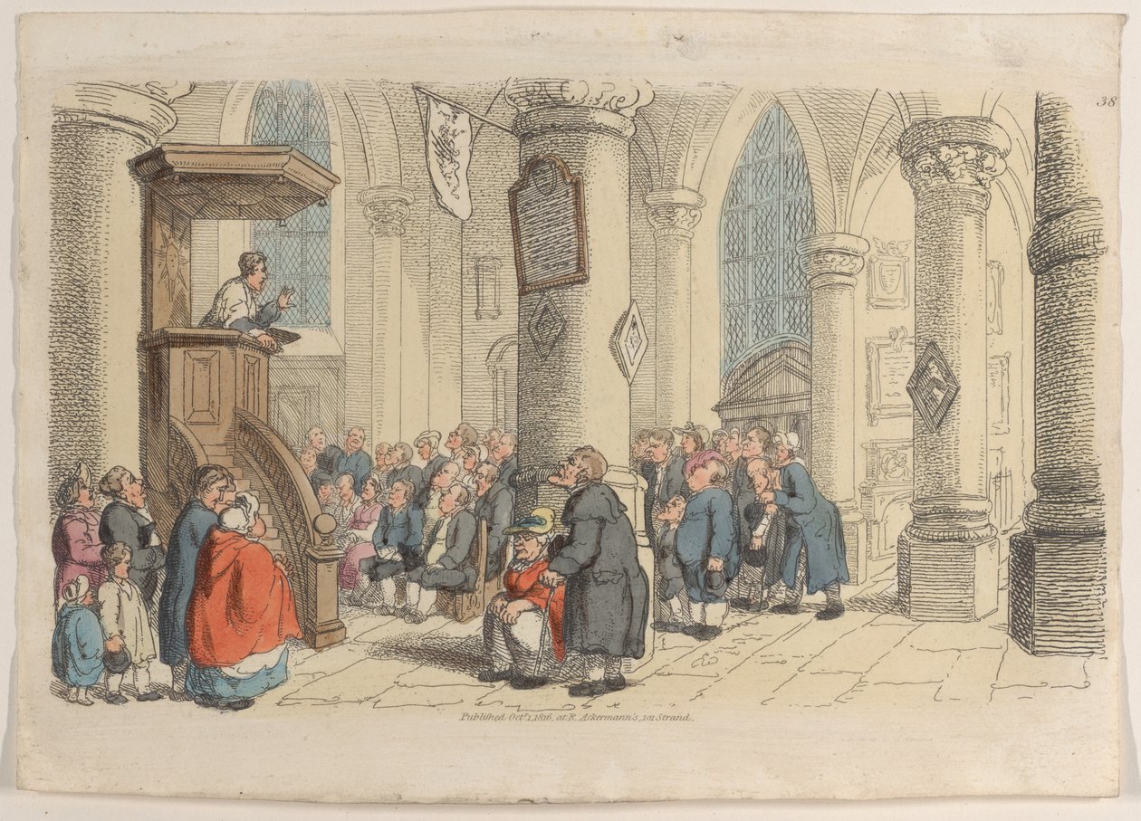 38. tábla, a Miniatűr világból, 1816., 1816. alkotó: Thomas Rowlandson