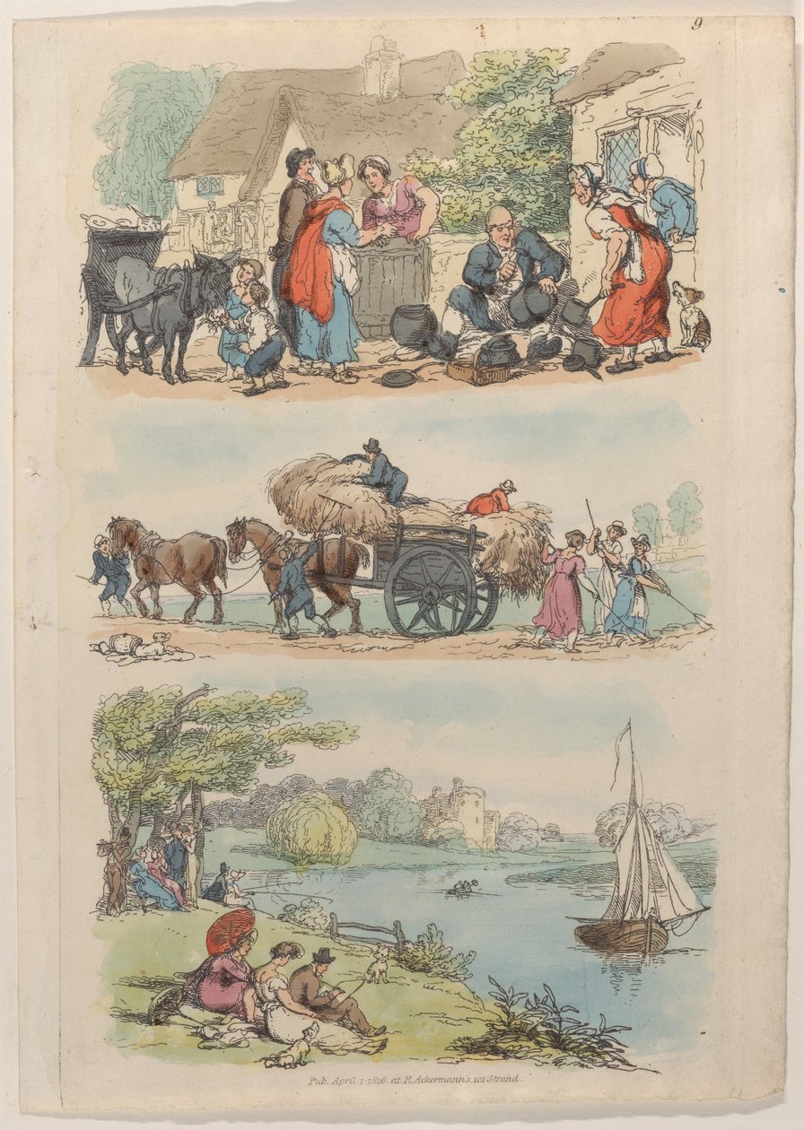 9. tábla, a Miniatűr világból, 1816., 1816. alkotó: Thomas Rowlandson