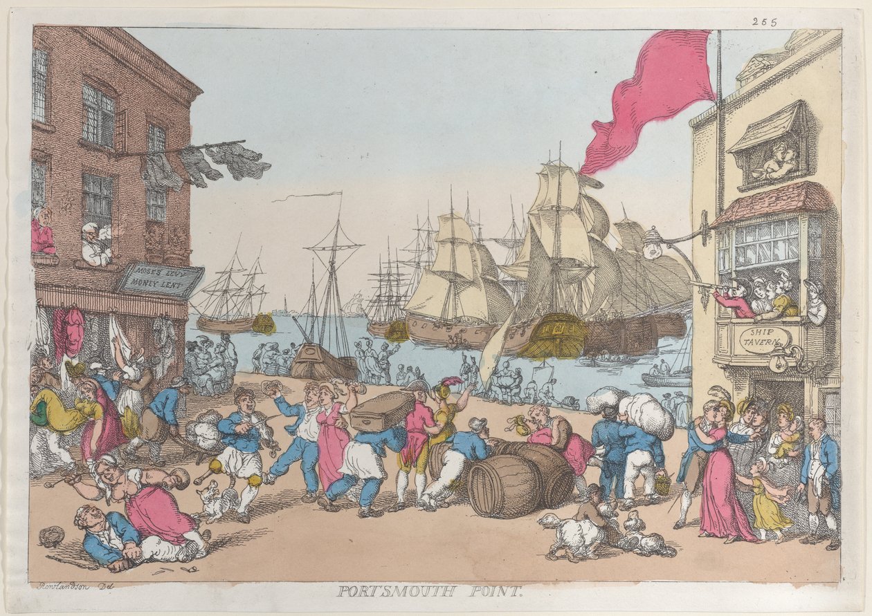 Portsmouth Point, 1814., 1814. alkotó: Thomas Rowlandson