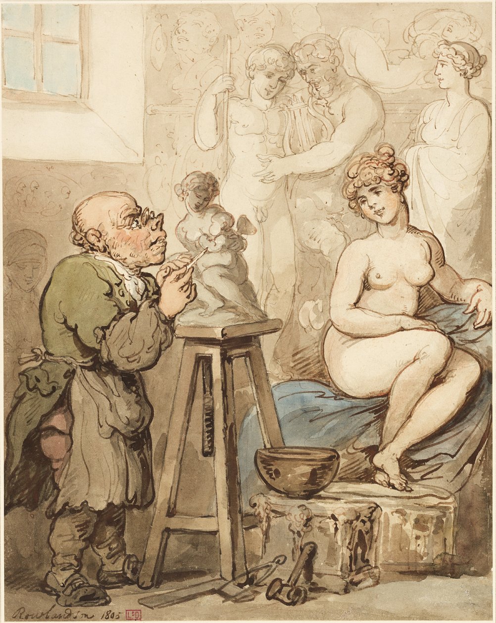 Felkészülés az Akadémiára – Az öreg Joseph Nollekens és Vénusza alkotó: Thomas Rowlandson